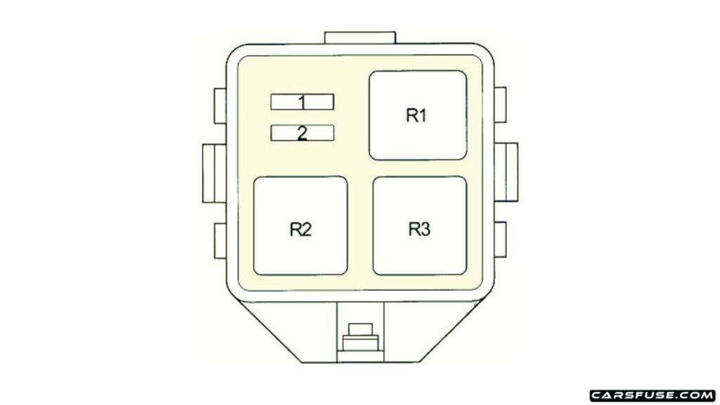 1999-2005-Toyota-Yaris-Echo-Vitz-XP10-engine-compartment-Additional-Fuse-Box-fuse-box-diagram-carsfuse.com