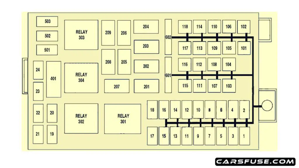 2003-2004-Mercury-Marauder-engine-compartment-fuse-box-diagram-carsfuse.com