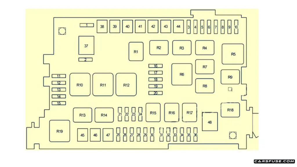 2003-2009-Toyota-4Runner-N210-Engine-compartment-fuse-box-diagram-carsfuse.com