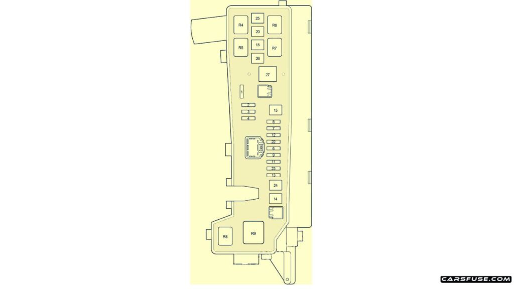 2004-2009-Toyota-Corolla-Verso-AR10-Engine-compartmnet-fuse-box-diagram-01-carsfuse.com