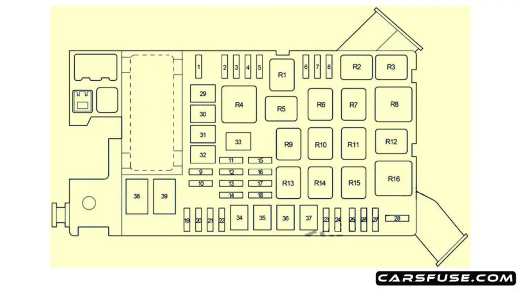 2005-2015-Toyota-Tacoma-engine-compartment-fuse-box-diagram-carsfuse.com