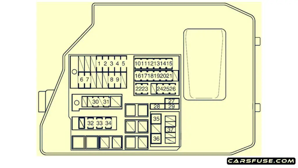 2009-2010-Pontiac-Vibe-engine-compartment-fuse-box-diagram-carsfuse.com