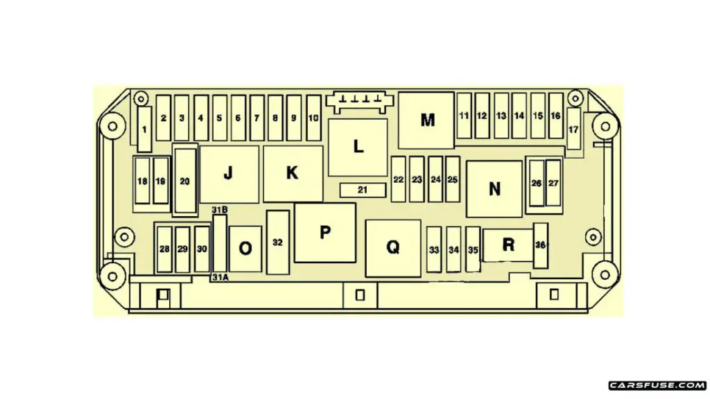 2011-22015-Mercedes-Benz-SLS-AMG-C197-R197-Footwell-fuse-box-diagram-carsfuse.com